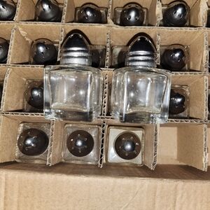 Set of Clear Glass Salt and Pepper Shakers